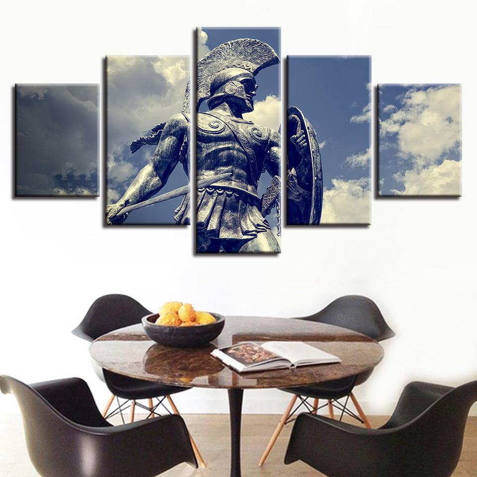 Trojan Warrior 5 Piece HD Multi Panel Canvas Wall Art Frame - Original Frame