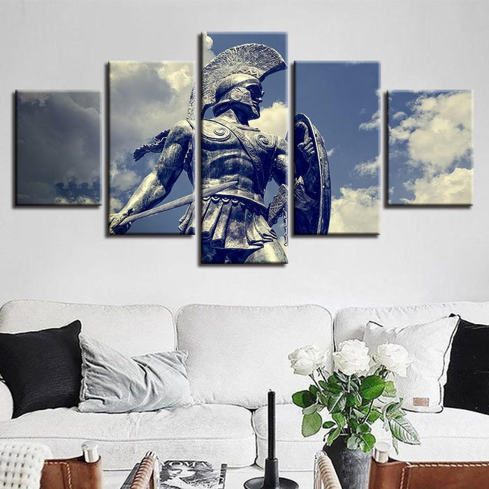 Trojan Warrior 5 Piece HD Multi Panel Canvas Wall Art Frame - Original Frame