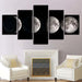 Moon Phases 5 Piece HD Multi Panel Canvas Wall Art Frame - Original Frame