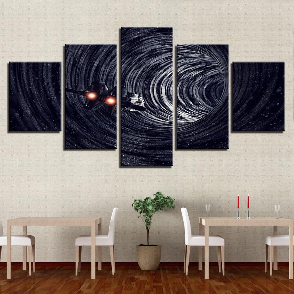 Universe Space Hole 5 Piece HD Multi Panel Canvas Wall Art Frame - Original Frame