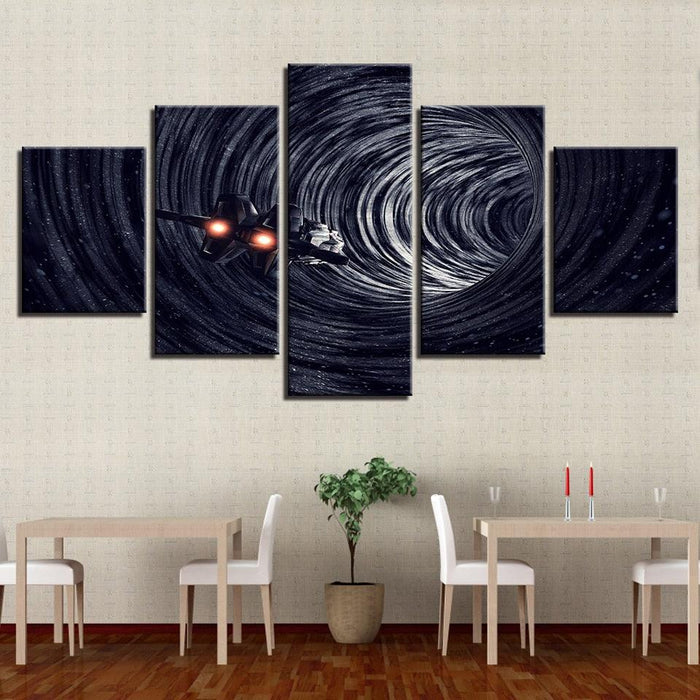 Universe Space Hole 5 Piece HD Multi Panel Canvas Wall Art Frame - Original Frame