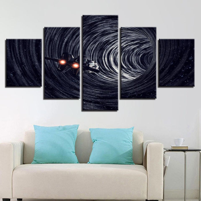 Universe Space Hole 5 Piece HD Multi Panel Canvas Wall Art Frame