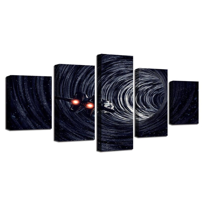 Universe Space Hole 5 Piece HD Multi Panel Canvas Wall Art Frame - Original Frame