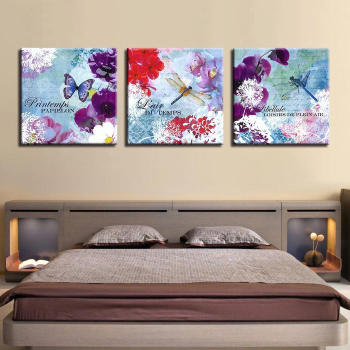Butterfly Canvas 3 Piece HD Multi Panel Canvas Wall Art Frame