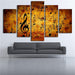 Musical Note 5 Piece HD Multi Panel Canvas Wall Art Frame - Original Frame