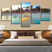 Maldives Resort 5 Piece HD Multi Panel Canvas Wall Art Frame - Original Frame