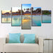 Maldives Resort 5 Piece HD Multi Panel Canvas Wall Art Frame - Original Frame