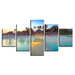 Maldives Resort 5 Piece HD Multi Panel Canvas Wall Art Frame - Original Frame