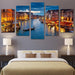 Venice Waters 5 Piece HD Multi Panel Canvas Wall Art Frame - Original Frame