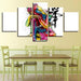 Colorful Buddha 5 Piece HD Multi Panel Canvas Wall Art Frame - Original Frame