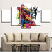 Colorful Buddha 5 Piece HD Multi Panel Canvas Wall Art Frame - Original Frame