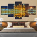 Golden Temple 5 Piece HD Multi Panel Canvas Wall Art Frame - Original Frame