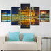 Golden Temple 5 Piece HD Multi Panel Canvas Wall Art Frame - Original Frame