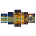 Golden Temple 5 Piece HD Multi Panel Canvas Wall Art Frame - Original Frame