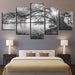 Lakeside Big Trees 5 Piece HD Multi Panel Canvas Wall Art Frame - Original Frame