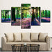 Lavender Field 5 Piece Multi Panel Canvas Wall Art Frame - Original Frame