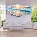 Sunset Beach 5 Piece HD Multi Panel Canvas Wall Art Frame - Original Frame