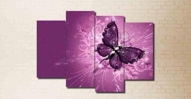 Modern Butterfly 5 Piece HD Multi Panel Canvas Wall Art Frame - Original Frame