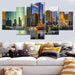 Modern Skyscrapers 5 Piece HD Multi Panel Canvas Wall Art Frame - Original Frame