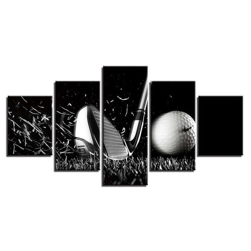 Golf 5 Piece HD Multi Panel Canvas Wall Art Frame - Original Frame