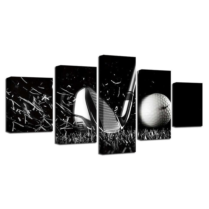 Golf 5 Piece HD Multi Panel Canvas Wall Art Frame - Original Frame