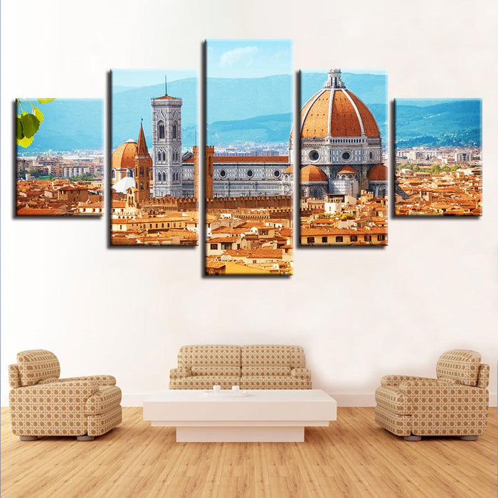 Florence Cathedral 5 Piece HD Multi Panel Canvas Wall Art Frame