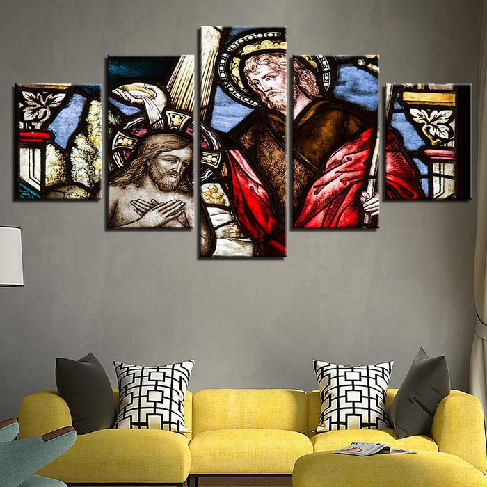 Christ The Savior 5 Piece HD Multi Panel Canvas Wall Art Frame - Original Frame