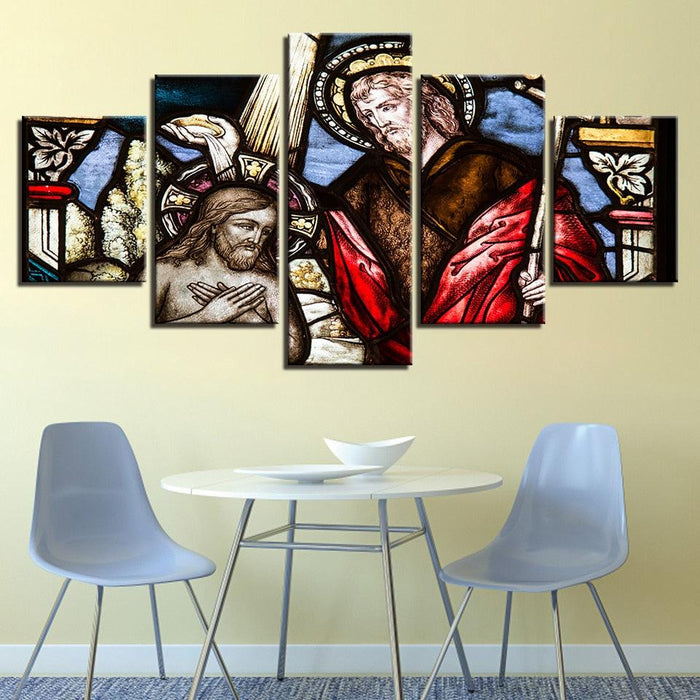 Christ The Savior 5 Piece HD Multi Panel Canvas Wall Art Frame - Original Frame