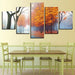 Misty Woods In Autumn Mornings 5 Piece HD Multi Panel Canvas Wall Art Frame - Original Frame