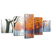 Misty Woods In Autumn Mornings 5 Piece HD Multi Panel Canvas Wall Art Frame - Original Frame