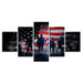 American Flag & Soldiers 5 Piece HD Multi Panel Canvas Wall Art Frame - Original Frame