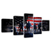 American Flag & Soldiers 5 Piece HD Multi Panel Canvas Wall Art Frame - Original Frame