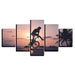 Sunset Bike Boy 5 Piece HD Multi Panel Canvas Wall Art Frame - Original Frame