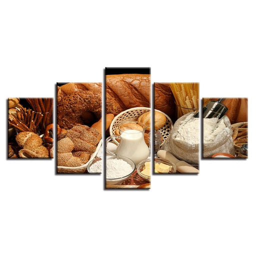 Bread Dessert 5 Piece HD Multi Panel Canvas Wall Art Frame - Original Frame