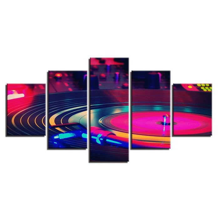 DJ Music Instrument 5 Piece HD Multi Panel Canvas Wall Art Frame - Original Frame