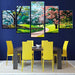 Flower Tree Spring 5 Piece HD Multi Panel Canvas Wall Art Frame - Original Frame