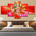 Goddess Lakshmi 5 Piece HD Multi Panel Canvas Wall Art Frame - Original Frame