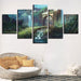 Castle Path Nature 5 Piece HD Multi Panel Canvas Wall Art Frame - Original Frame