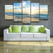 Seagulls on Beach 5 Piece HD Multi Panel Canvas Wall Art Frame - Original Frame