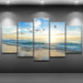 Seagulls on Beach 5 Piece HD Multi Panel Canvas Wall Art Frame - Original Frame