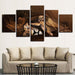 Lioness And Sweet Little Lion 5 Piece HD Multi Panel Canvas Wall Art Frame - Original Frame