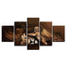 Lioness And Sweet Little Lion 5 Piece HD Multi Panel Canvas Wall Art Frame - Original Frame