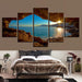 Sunset Cliff 5 Piece HD Multi Panel Canvas Wall Art Frame - Original Frame