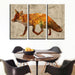 Fox Print 3 Piece HD Multi Panel Canvas Wall Art Frame - Original Frame