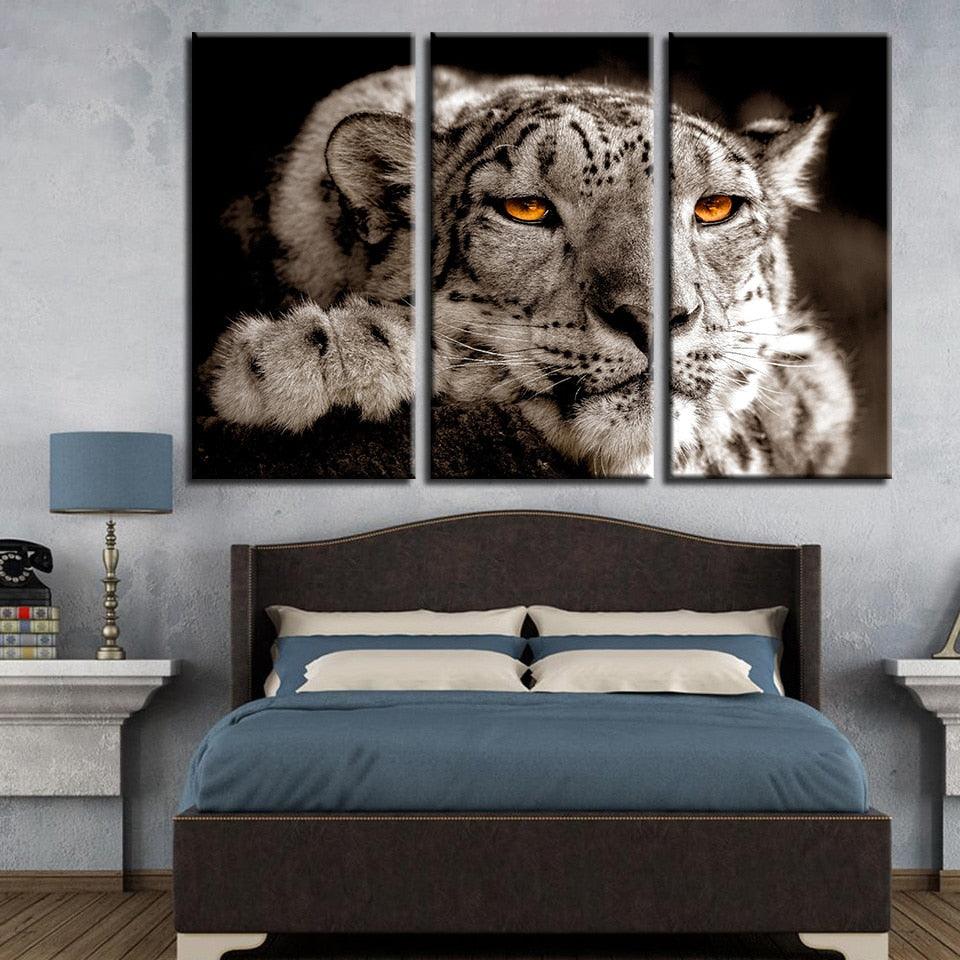 Bored Tiger 3 Piece HD Multi Panel Canvas Wall Art Frame - Original Frame