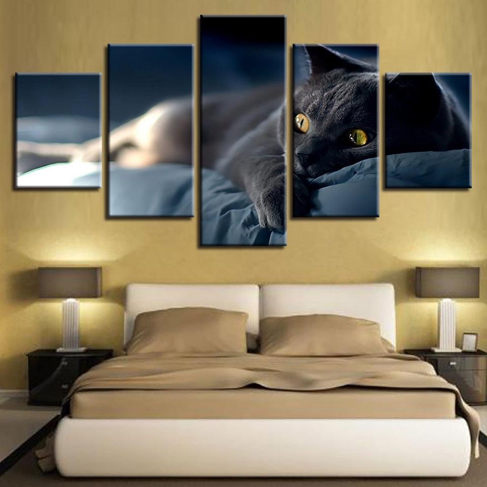 Lazy Cat 5 Piece HD Multi Panel Canvas Wall Art Frame - Original Frame