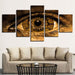 Clock In The Eyes 5 Piece HD Multi Panel Canvas Wall Art Frame - Original Frame