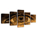 Clock In The Eyes 5 Piece HD Multi Panel Canvas Wall Art Frame - Original Frame