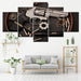 Gun and Bullets 5 Piece HD Multi Panel Canvas Wall Art - Original Frame