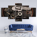 Gun and Bullets 5 Piece HD Multi Panel Canvas Wall Art - Original Frame